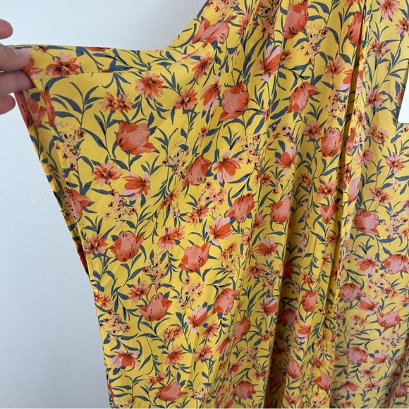 NWT DR2 Daniel Rain Open front kimono floral hem tassels size: 1X - Picture 5 of 9